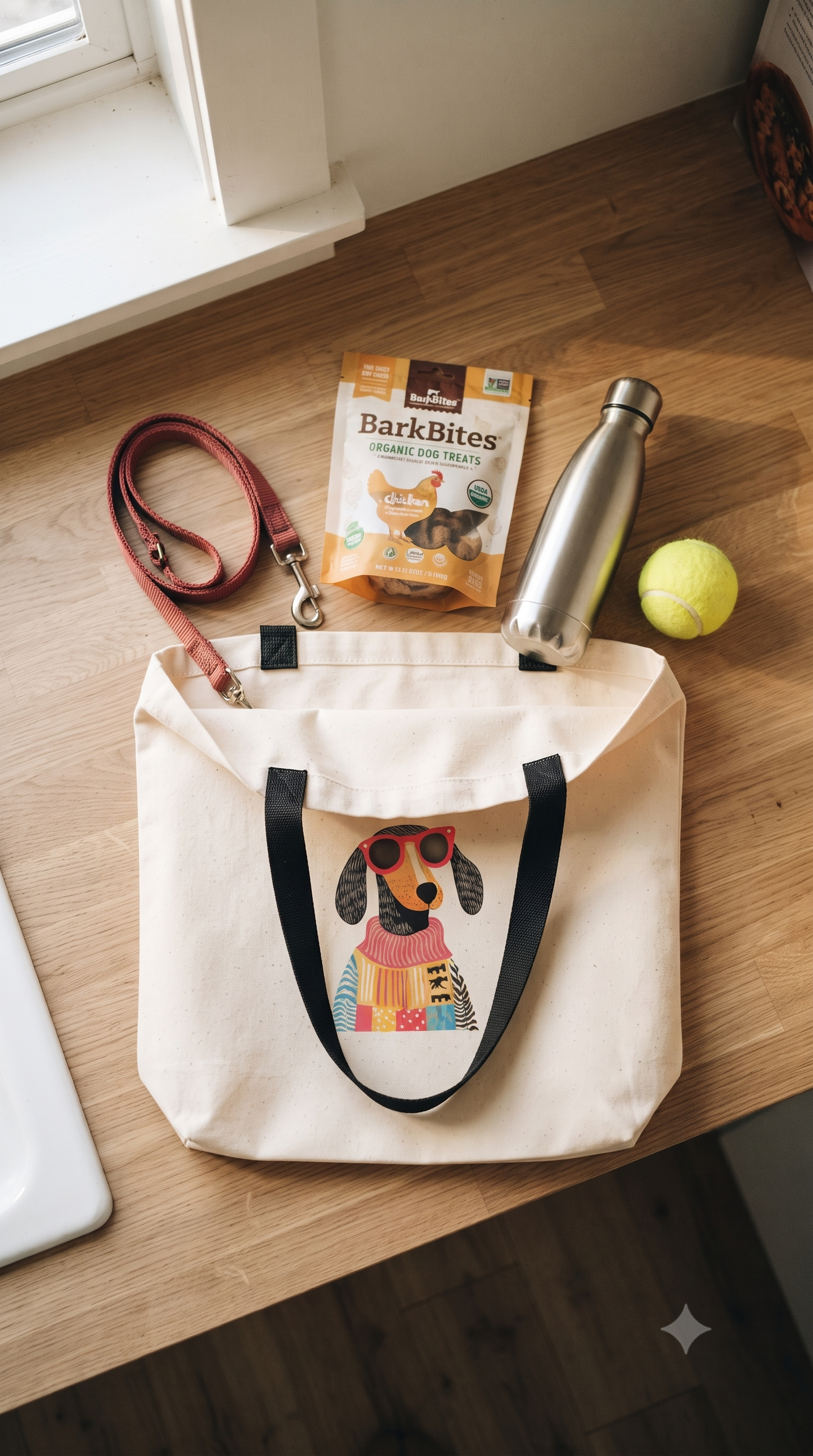 "Good Boy" Dachshund Illustrated Canvas Tote Bag