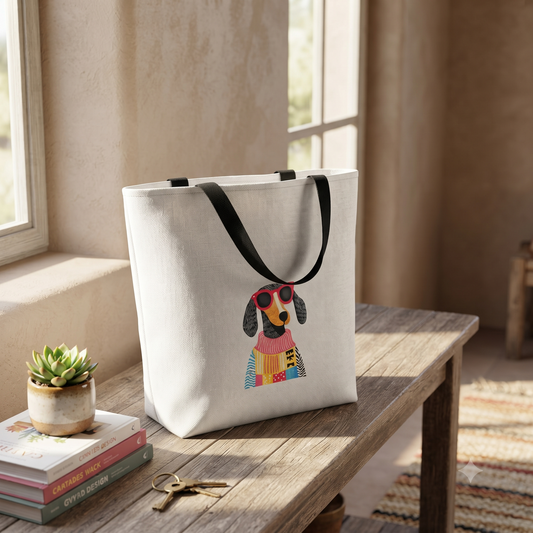 "Good Boy" Dachshund Illustrated Canvas Tote Bag