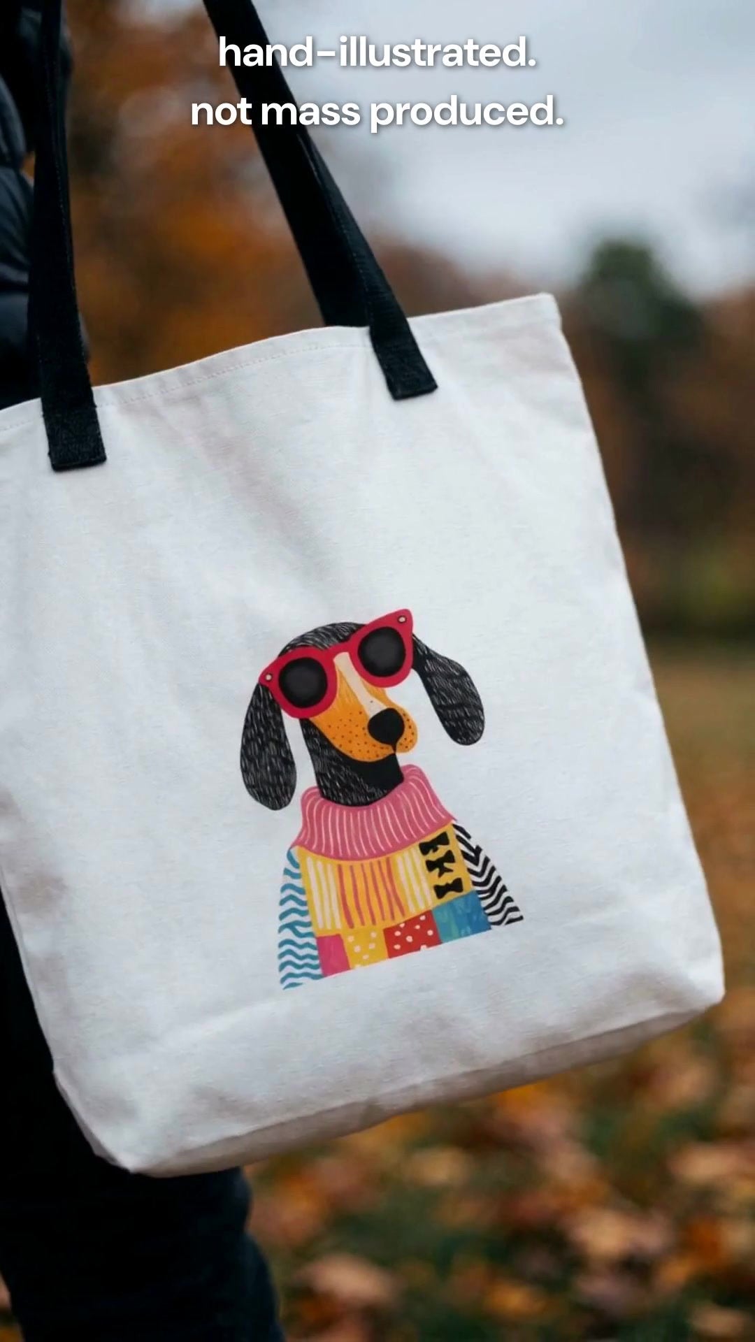 "Good Boy" Dachshund Illustrated Canvas Tote Bag